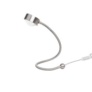 LightMe tafellamp Powerlens Snake, titaniumkleurig, flexibele arm