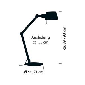 HELL Medo bureaulamp, zandkleurig, hoogte 93 cm, E27