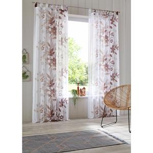 Home affaire Gordijn Ina set van 2, aan een kant gebloemd, voile, bloemen (2 stuks)