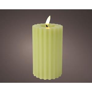 Lumineo Luxe LED kaars - groen - D7,5 x H12 cm - timer -