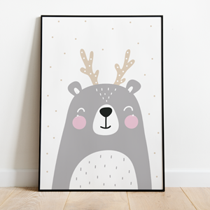 Label2X Kinderkamer Poster Rendier | 