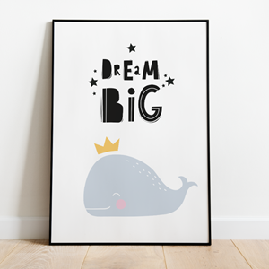 Label2X Kinderkamer Poster Walvis Dream Big | 
