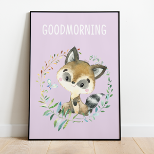 Label2X Kinderkamer Poster Wasbeertje Goodmorning | 