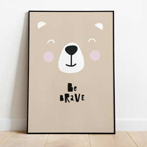 Label2X Kinderkamer Poster Beer Be Brave | 