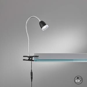 FH Lighting LED klemlamp Nox, grijs zwart