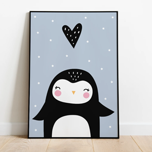 Label2X Kinderkamer Poster Pinguin | 