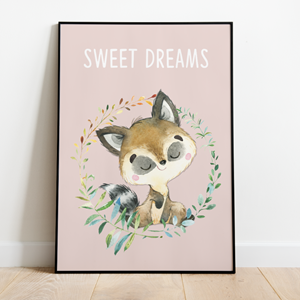 Label2X Kinderkamer Poster Wasbeertje Sweet Dreams | 