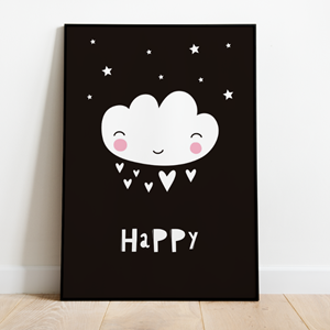 Label2X Kinderkamer Poster Wolk | 