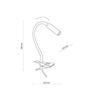 TK Lighting Lagos klemlamp, zwart, metaal, 30 cm, leeslamp, G9