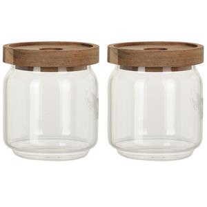 Excellent Houseware Set van 8x stuks glazen luxe keuken voorraadpot/voorraadbus 400 ml -