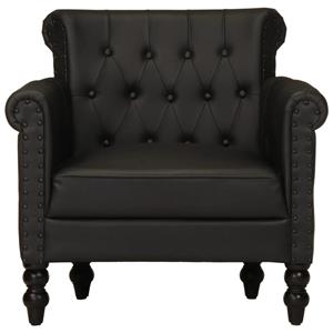 VidaXL Fauteuil echt geitenleer zwart