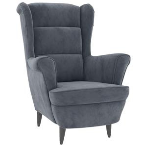 VidaXL Fauteuil met voetenbank fluweel donkergrijs