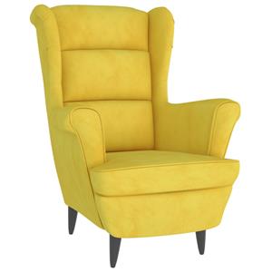 VidaXL Fauteuil met voetenbank fluweel mosterdgeel