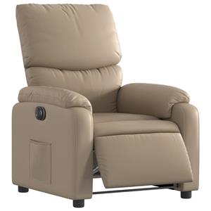 VidaXL Fauteuil verstelbaar elektrisch kunstleer cappuccinokleurig