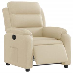 VidaXL Fauteuil verstelbaar elektrisch stof crèmekleurig