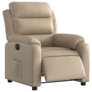 VidaXL Fauteuil verstelbaar elektrisch kunstleer cappuccinokleurig