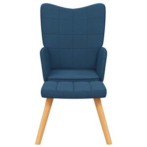 VidaXL Relaxstoel met voetenbank stof blauw