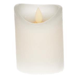 Merkloos LED kaars/stompkaars wit 10 cm Flame met flakkerende vlam -
