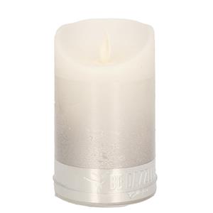 PEHA 1x Zilver/witte LED kaarsen/stompkaarsen 12,5 cm -