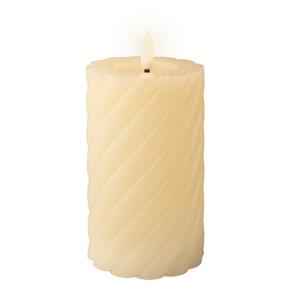 Lumineo Luxe LED kaars/stompkaars - creme wit - D7,5 x H15 cm - timer -
