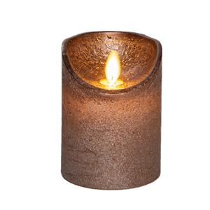 Anna's Collection Stompkaars - LED - brons - H10 cm - bewegende vlam - kaars -