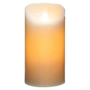 Atmosphera Led stompkaars op batterijen - 1x stuks - Warm licht - Wit - 10 x 20 cm -