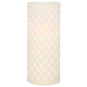 Anna's Collection 1x stuks luxe led kaarsen in glas D7,5 x H17,5 cm -