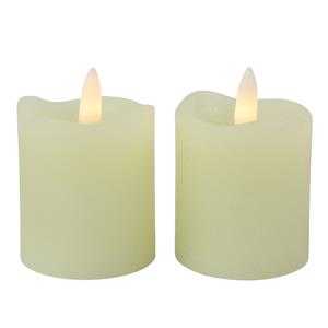 Countryfield LED kaarsen/stompkaarsen - 2x st - creme wit - H7,2 cm -