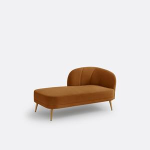 LA REDOUTE INTERIEURS Longchair in fluweel, links, Leone