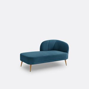 LA REDOUTE INTERIEURS Longchair in fluweel, links, Leone