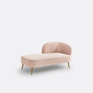 LA REDOUTE INTERIEURS Longchair in fluweel, links, Leone