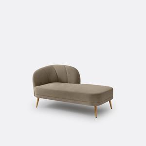 LA REDOUTE INTERIEURS Longchair in fluweel, rechts, Leone