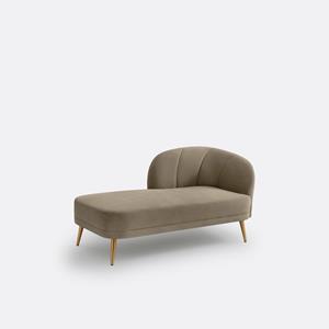 LA REDOUTE INTERIEURS Longchair in fluweel, links, Leone