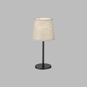 FH Lighting Tafellamp Eve, linnen kap zwart/zand