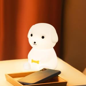 FH Lighting LED schemerlamp Puppy, hond, wit, RGB, dimbaar