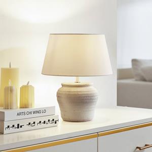 LINDBY tafellamp Aelith, Ø 30 cm, wit, keramiek, E27
