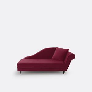 SO'HOME Longchair links in fluweel, Lipstick