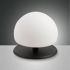 Fabas Luce Morgana tafellamp, zwart / wit, touchdimmer, 3.000 K