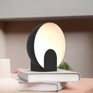 Mantra Iluminación Óculo LED tafellamp, zwart, Ø 20 cm, metaal, indirect