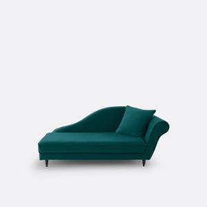 SO'HOME Longchair links in fluweel, Lipstick