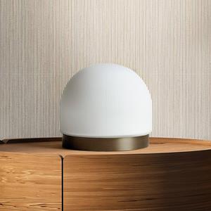 Miloox by Sforzin Domu tafellamp, Ø 15 cm, brons/wit, glas, GX53