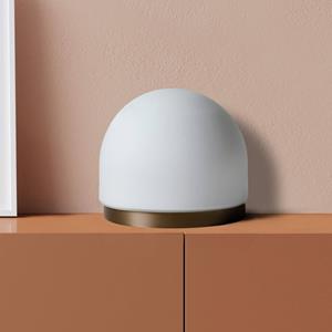 Miloox by Sforzin Domu tafellamp, Ø 20 cm, brons/wit, glas, GX53