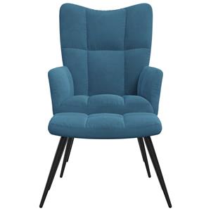 VidaXL Relaxstoel met voetenbank fluweel blauw
