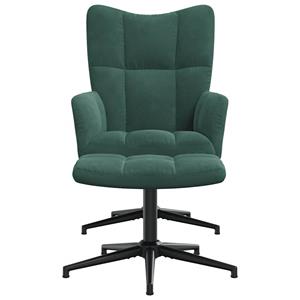 VidaXL Relaxstoel met voetenbank fluweel donkergroen