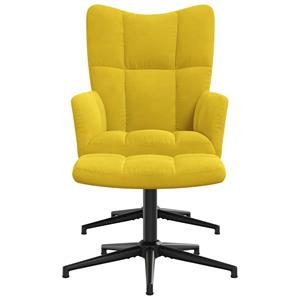 VidaXL Relaxstoel met voetenbank fluweel mosterdgeel