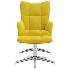 VidaXL Relaxstoel met voetenbank fluweel mosterdgeel