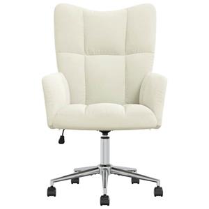 VidaXL Relaxstoel fluweel crèmewit