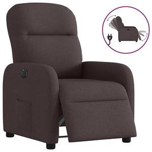 VidaXL Fauteuil verstelbaar elektrisch stof donkerbruin