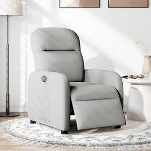 VidaXL Fauteuil elektrisch verstelbaar stof wolk grijs