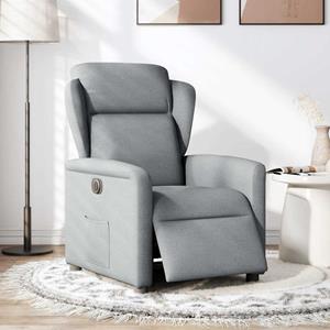 VidaXL Fauteuil elektrisch verstelbaar stof lichtgrijs